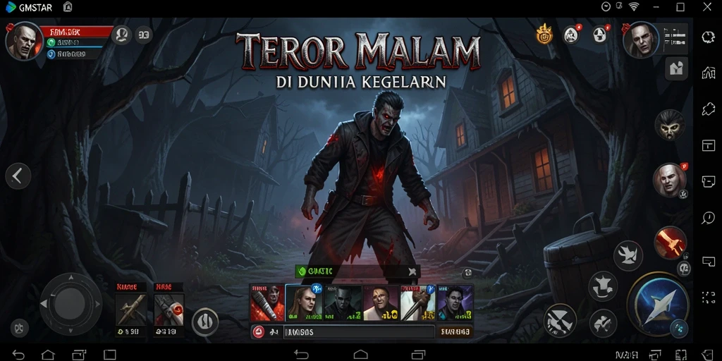 Tampilan gameplay GMSTAR dengan suasana Horror yang mencekam.