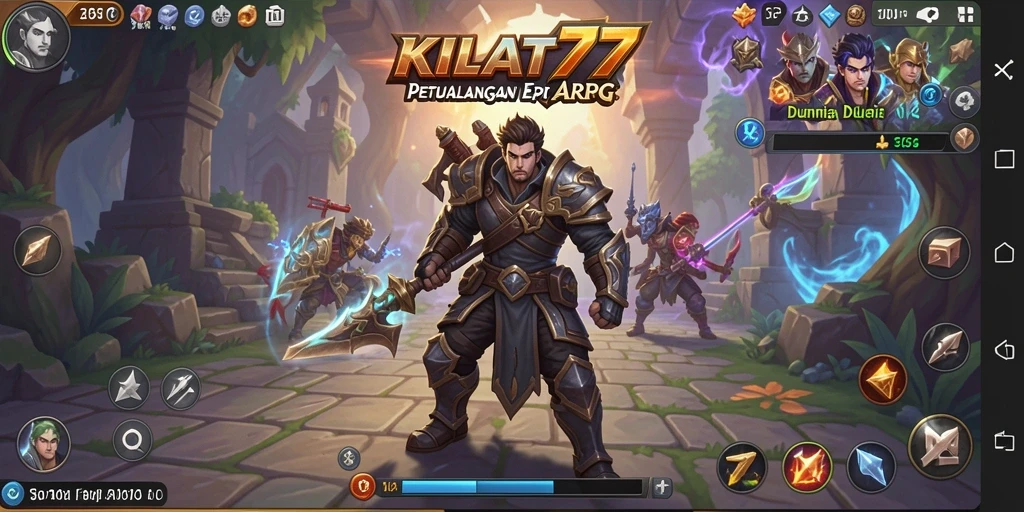 Tampilan gameplay KILAT77 yang menegangkan dalam pertarungan ARPG.