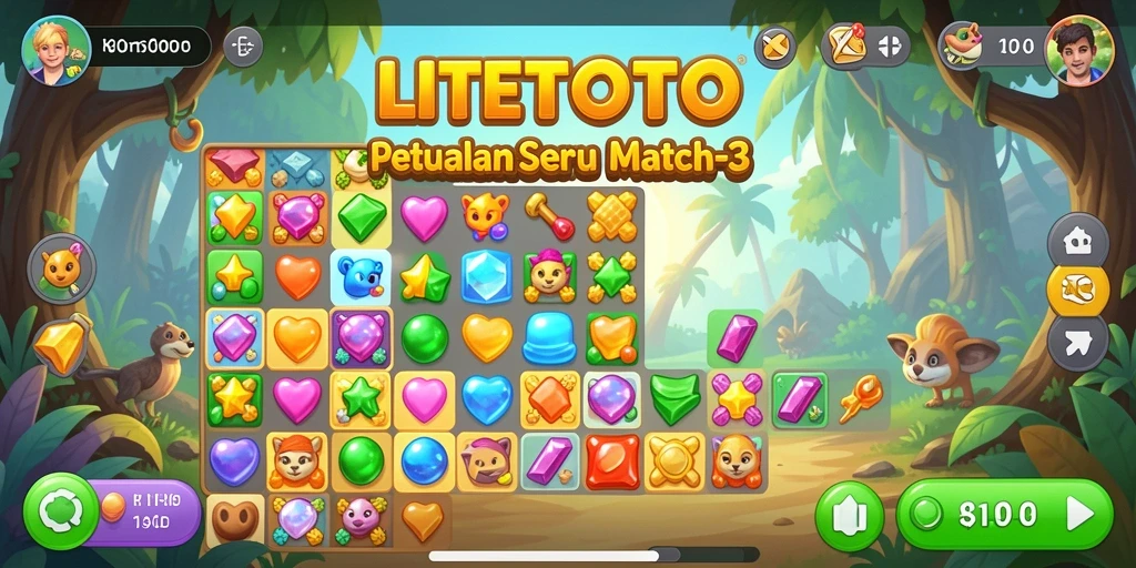 Tampilan gameplay menarik dari LITETOTO menunjukkan kombinasi objek yang seru.