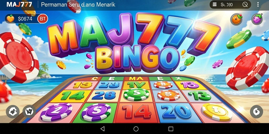 Tampilan utama gameplay Bingo MAJ777 yang menarik dan interaktif.