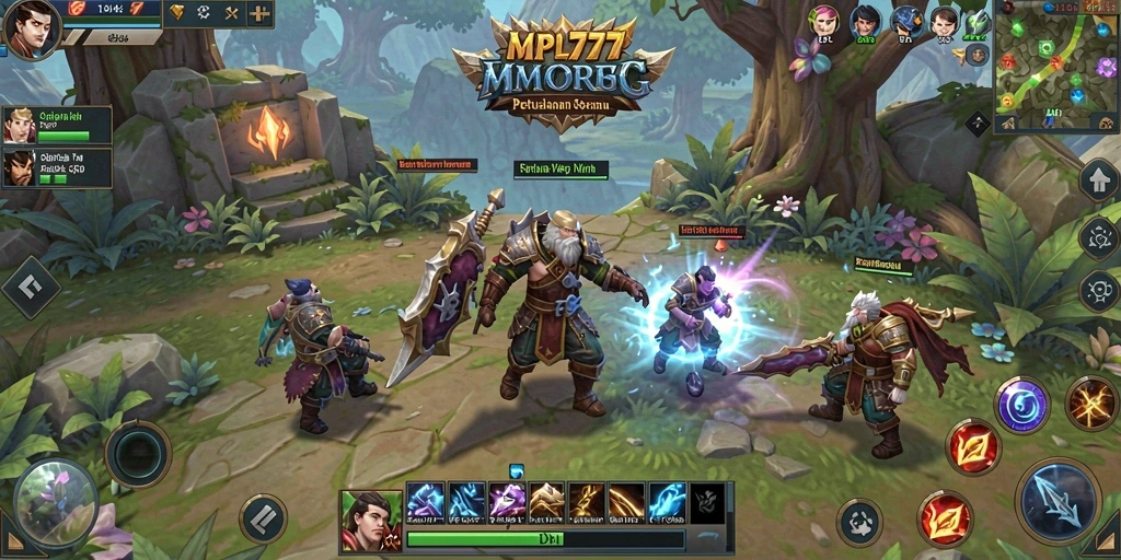 Screenshot MPL777 menampilkan aksi pertempuran yang dinamis dalam MMORPG.