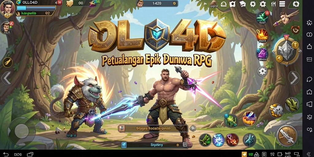 Screenshot gameplay OLLO4D menampilkan petualangan RPG yang mendebarkan.