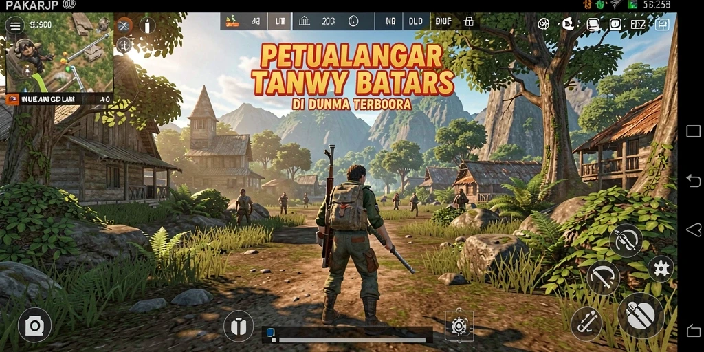 Tampilan gameplay PAKARJP menunjukkan kebebasan eksplorasi dunia terbuka.