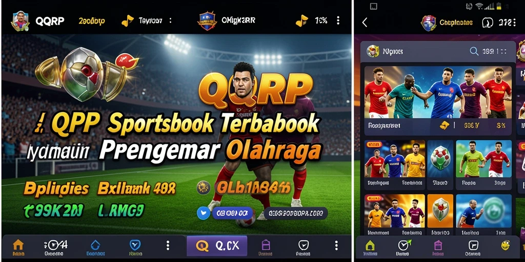 Screenshot aplikasi QQRP menunjukkan pengalaman bermain Sportsbook yang menegangkan.