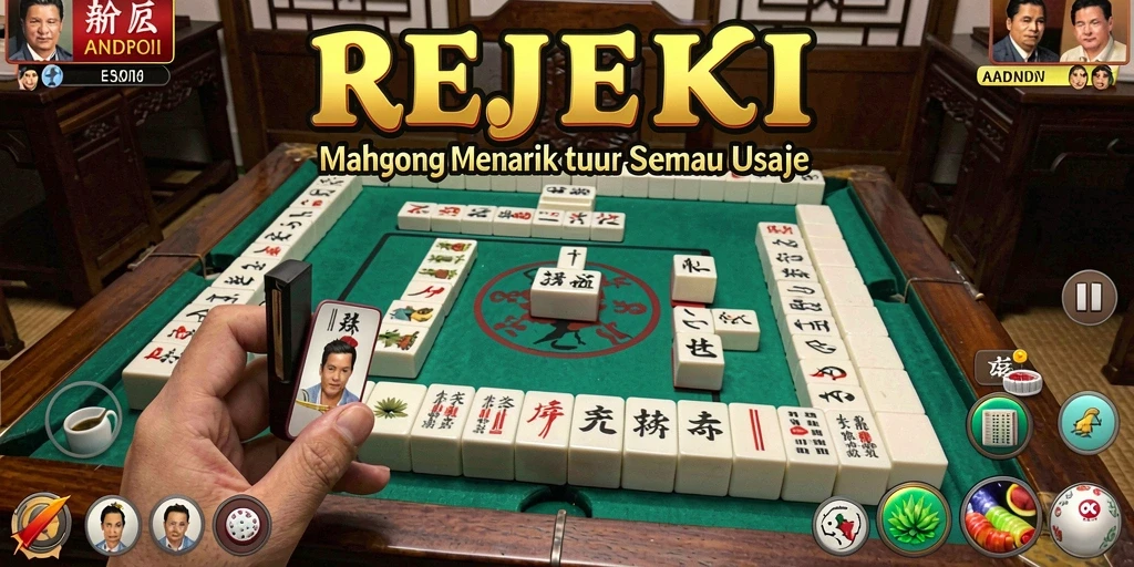 Tampilan gameplay REJEKI yang menawan dengan elemen Mahjong.