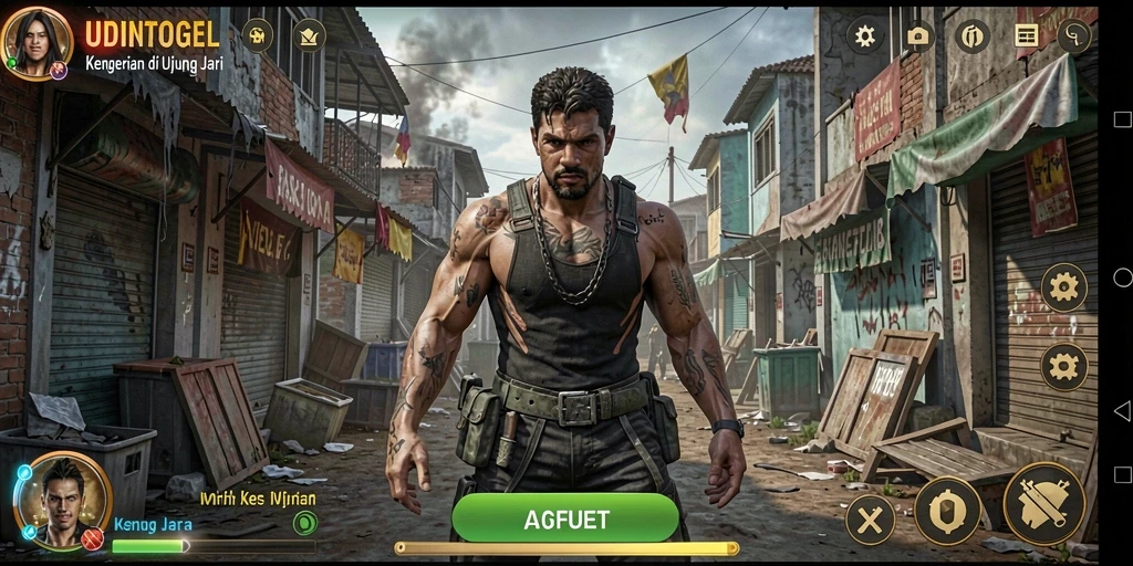 Screenshot gameplay menunjukkan aksi menegangkan dalam UDINTOGEL.