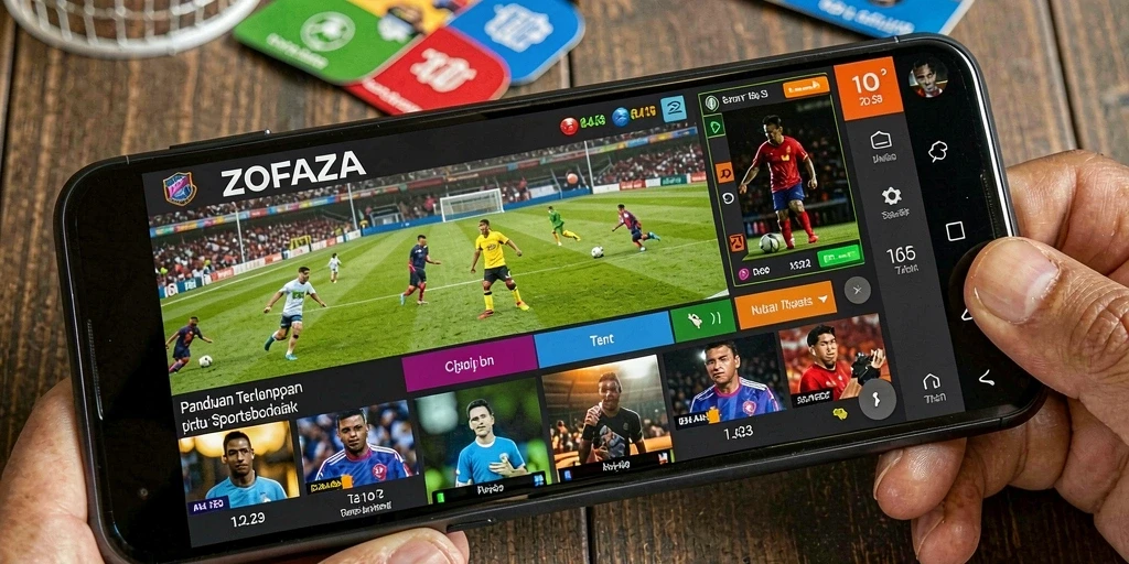 Screenshot utama ZOFAZA menampilkan antarmuka taruhan olahraga yang menarik.